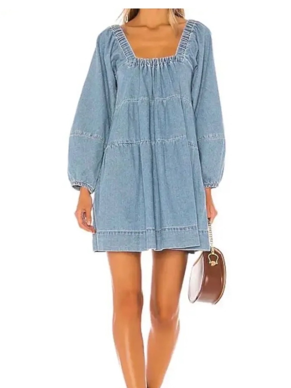 Free People Blue Jean Babydoll Dress size small